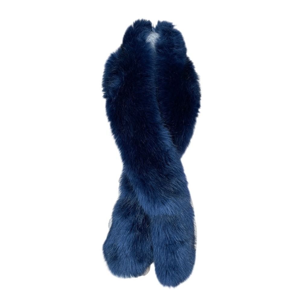 bebe Plush Faux Fur Sodalite Blue scarf lapel ZS-FS3791 LN - Picture 2 of 6
